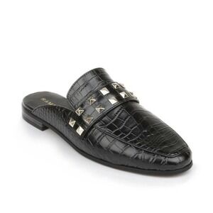 Rampage Studded Croc Brady Mules Faux Leather Shoes Black Size 8M
